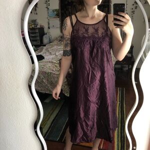 Purple floral embroidery lace cami slip dress - a beautiful, feminine piece